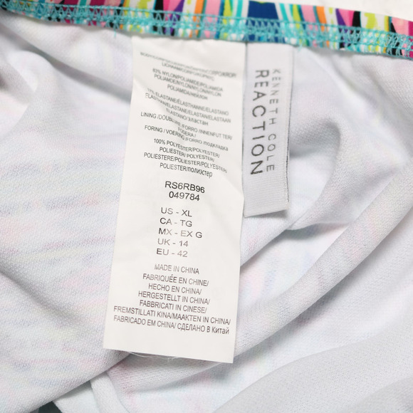 Kenneth Cole Bikini Bottom Tribal Print Shirred Hipster Sash Tab Swim XL NWT - Picture 8 of 10